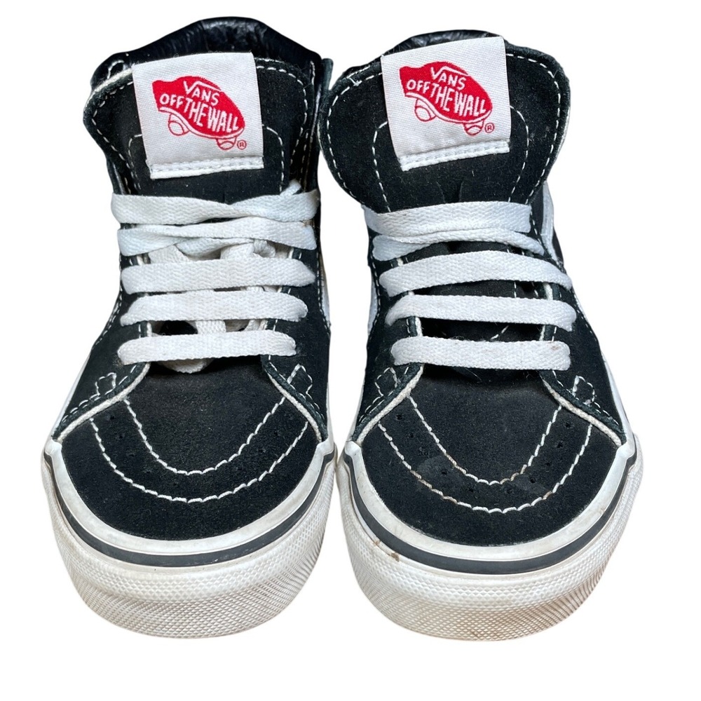 Vans Sk8-Hi Black White‎ High Top Sneakers Kids Suede Canvas Shoes Boys Size 12